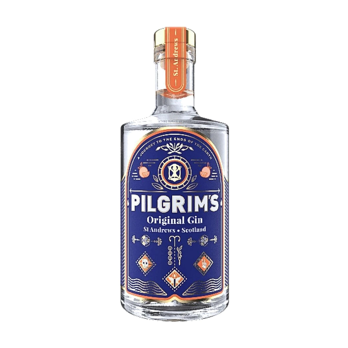 Pilgrim's Original Gin, 70cl bottle on a white background