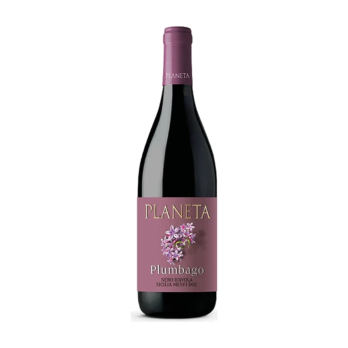 Planeta Plumbago Nero d'Avola Sicilia DOC, 75cl bottle on a white background