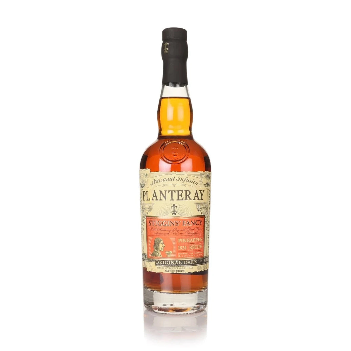 Plantation Stiggins' Fancy Pineapple Rum 70cl bottle on a white background