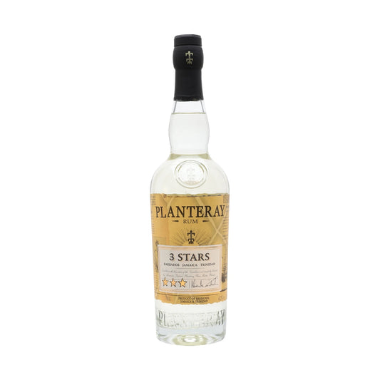 Planteray 3 Stars Silver Rum 70cl bottle on a white background
