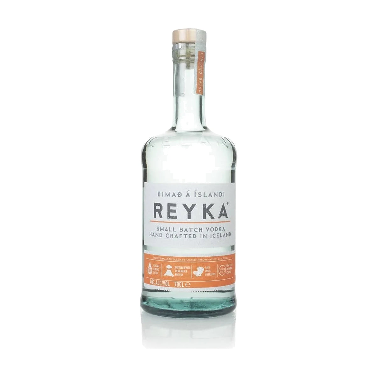 Reyka Vodka, 70cl bottle on a white background