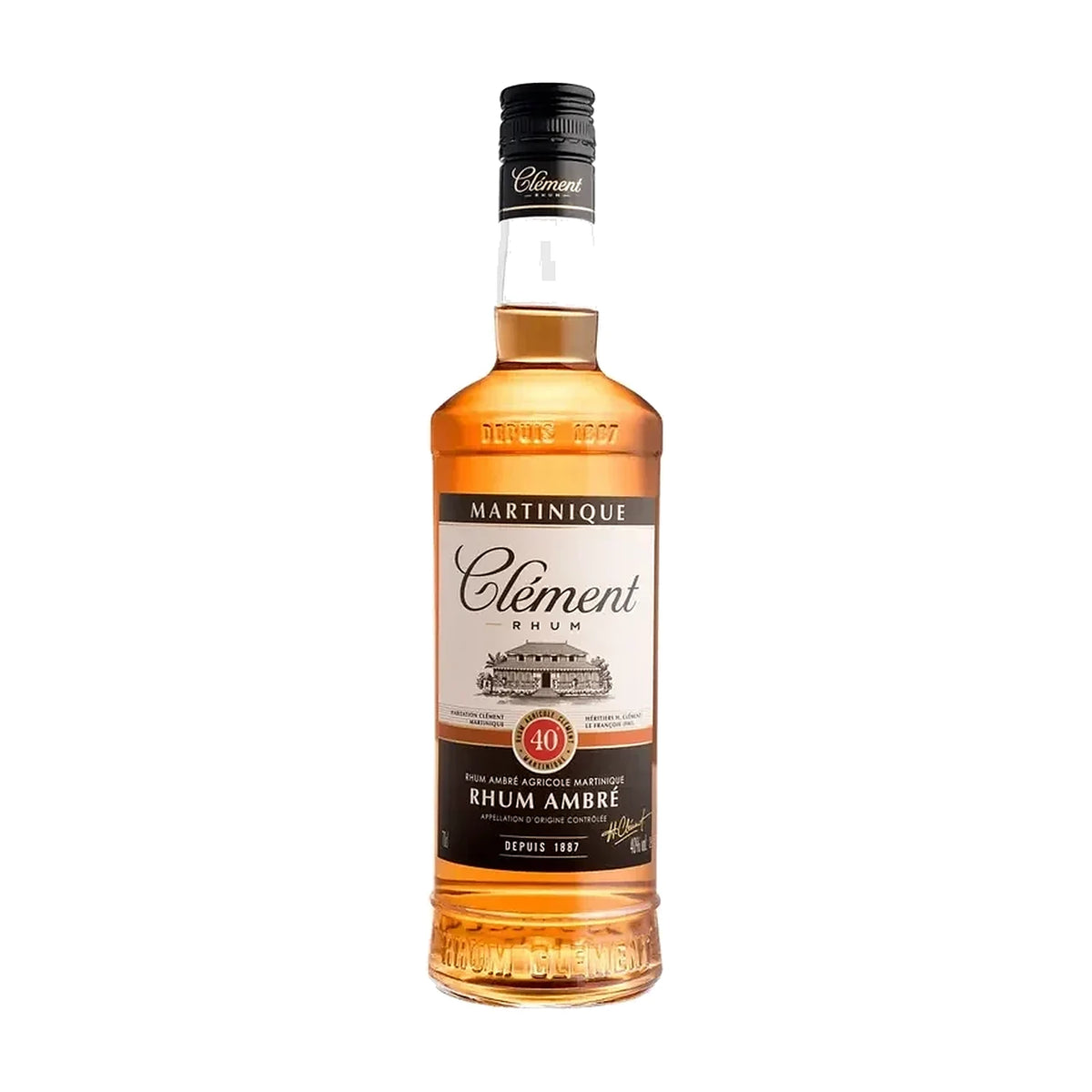 Rhum Clément Ambré, 70cl bottle on a white background