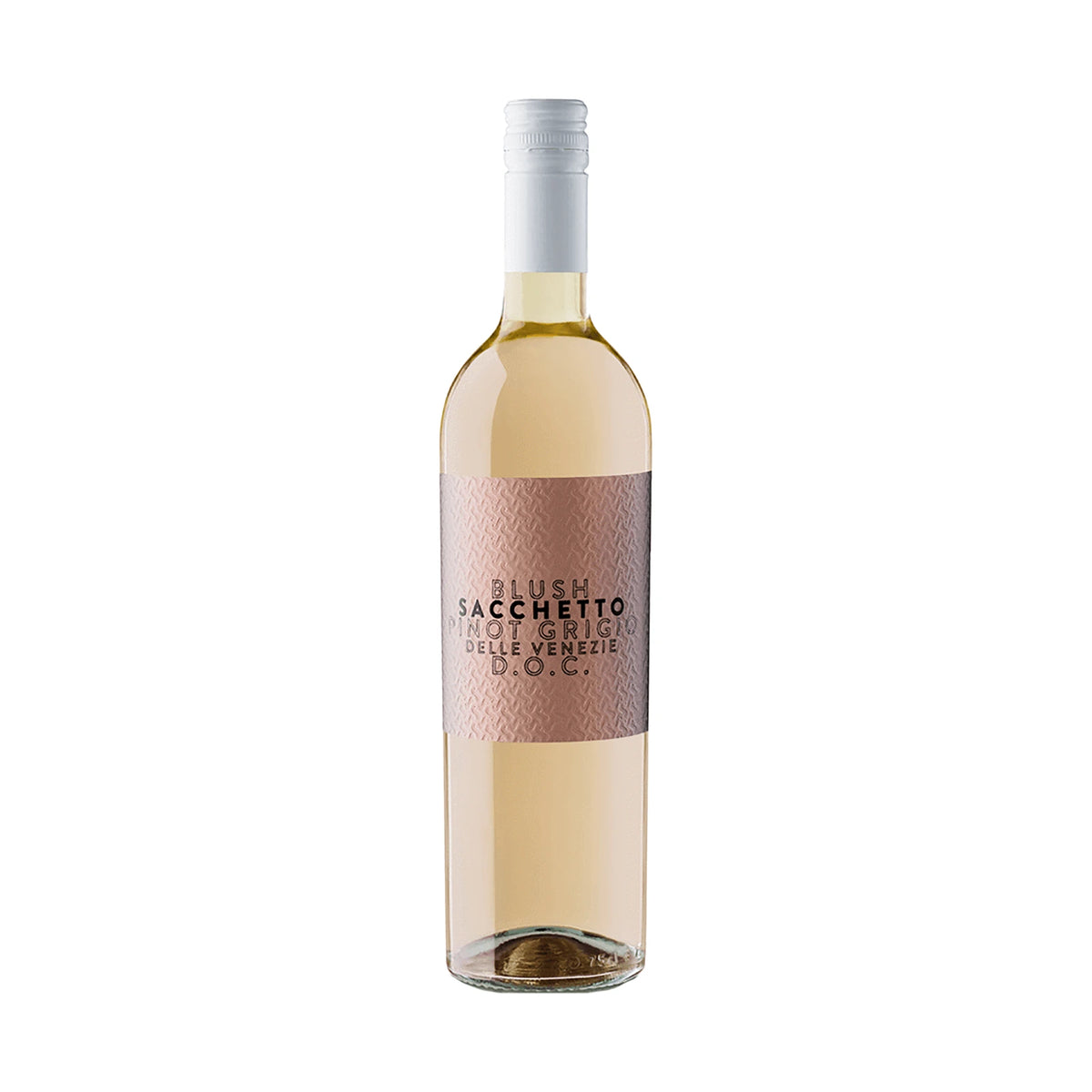 Bottle of Sacchetto Pinot Grigio Blush delle Venezie IGP, Veneto, 75cl, on a white background