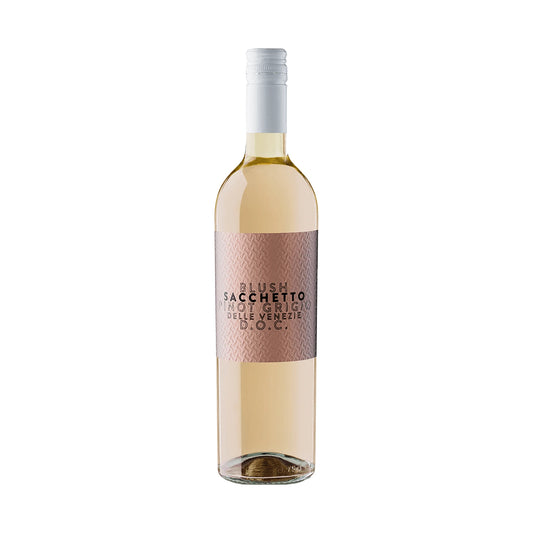 Bottle of Sacchetto Pinot Grigio Blush delle Venezie IGP, Veneto, 75cl, on a white background