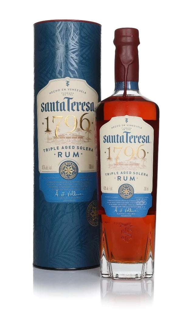 Santa Teresa 1796 Rum, 70cl bottle on a white background