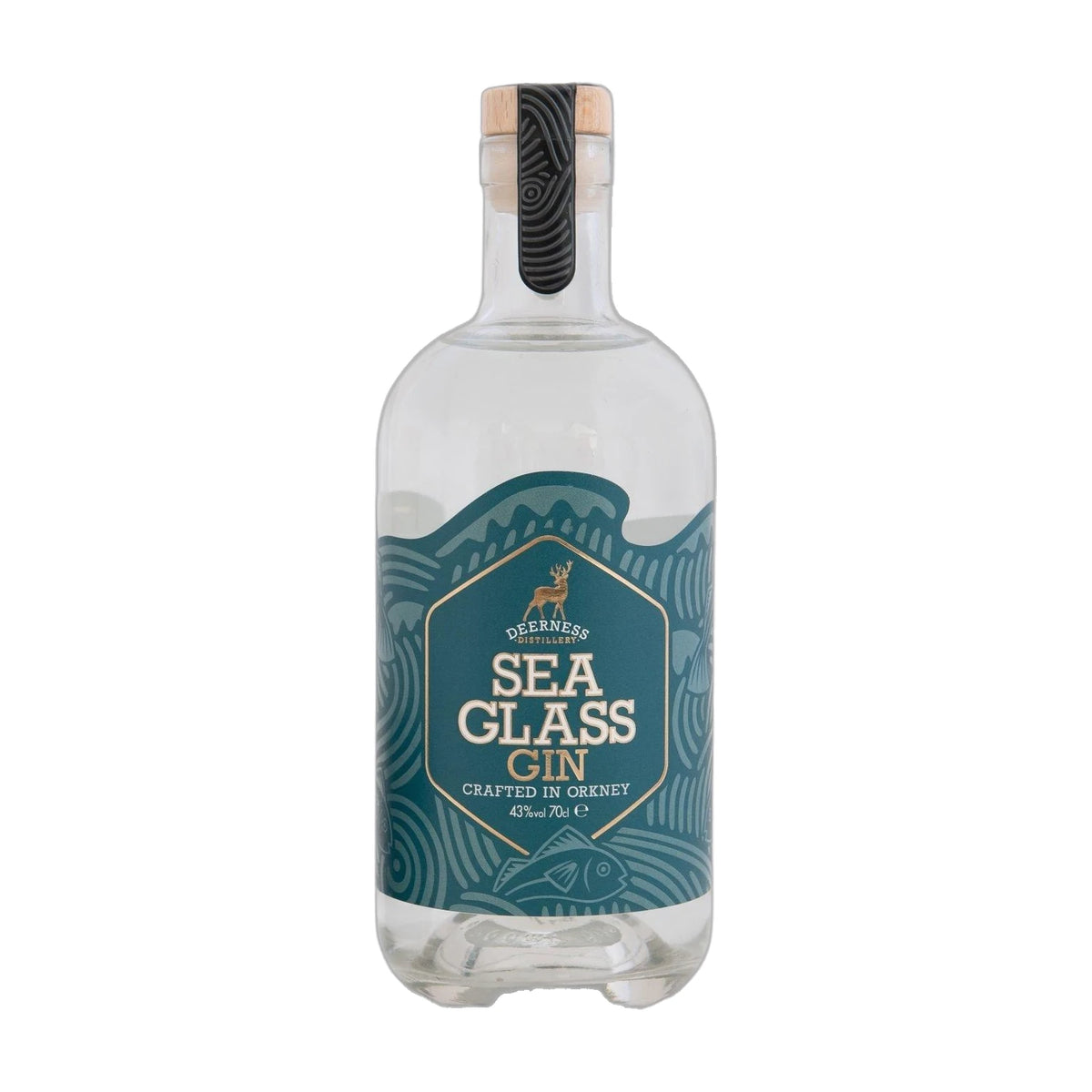 Sea Glass Gin by Deerness Distillery, 70cl bottle on a white background