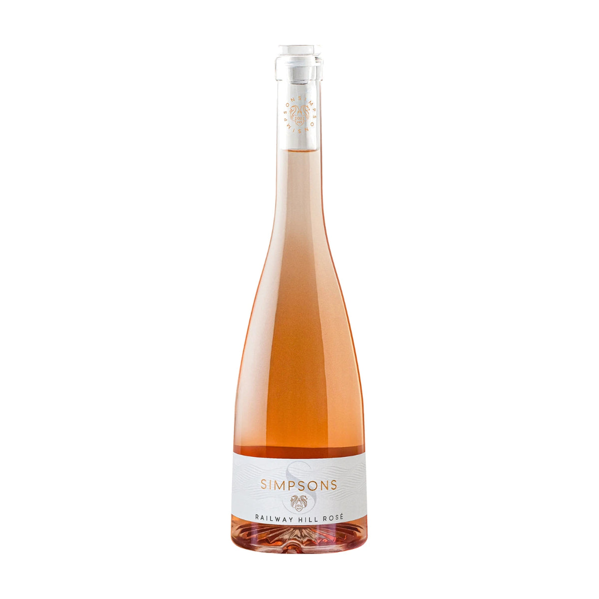 Simpsons Wine Estate Railway Hill Rose, Kent, England, 75cl bottle on a white background