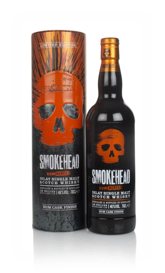 Smokehead Rum Rebel Islay Single Malt Scotch Whisky, 70cl bottle on a white background