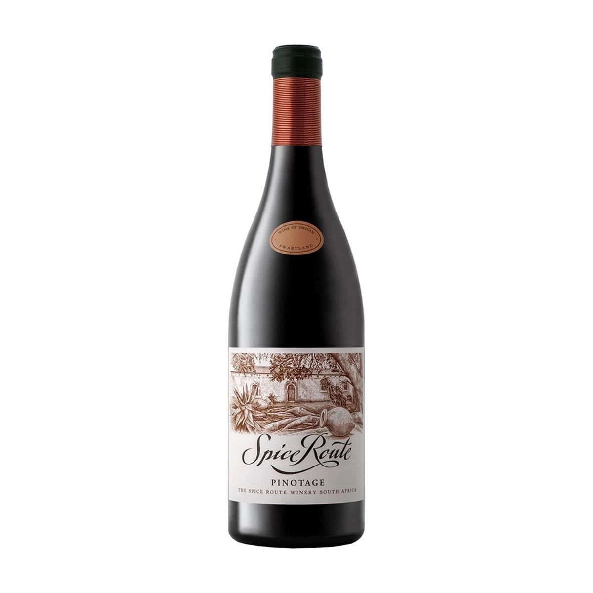 Spice Route Pinotage Swartland South Africa Red Wine 75cl bottle on a white background