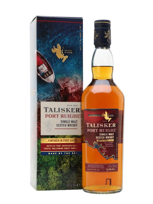 Talisker Port Ruighe Island Single Malt Scotch Whisky 70cl bottle on a white background