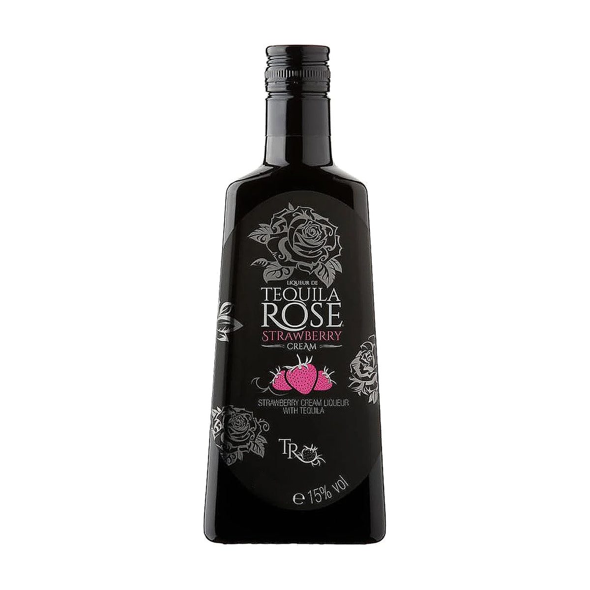Tequila Rose Strawberry Cream Liqueur, 70cl bottle on a white background