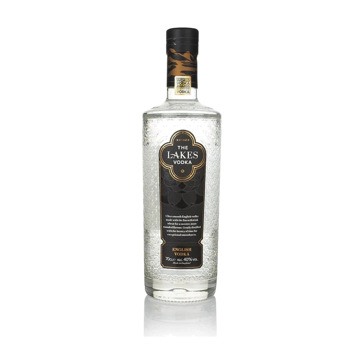 The Lakes Vodka, 70cl bottle on a white background
