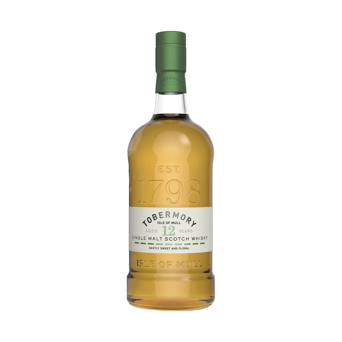 Tobermory 12 Year Old Island Single Malt Scotch Whisky 70cl bottle on a white background