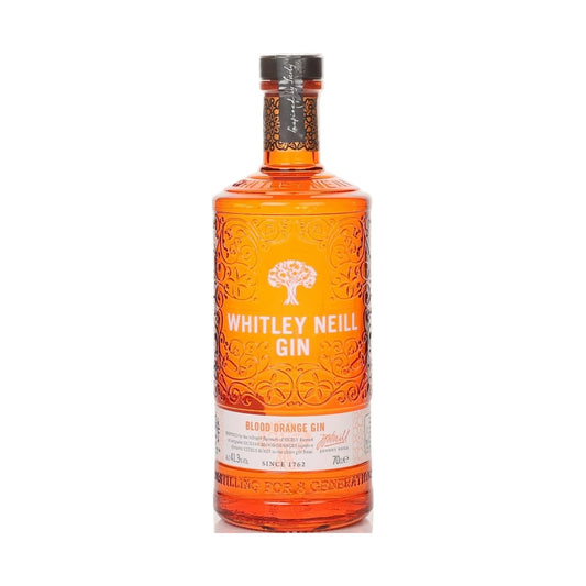 Whitley Neill Handcrafted Blood Orange Gin 70cl bottle on a white background