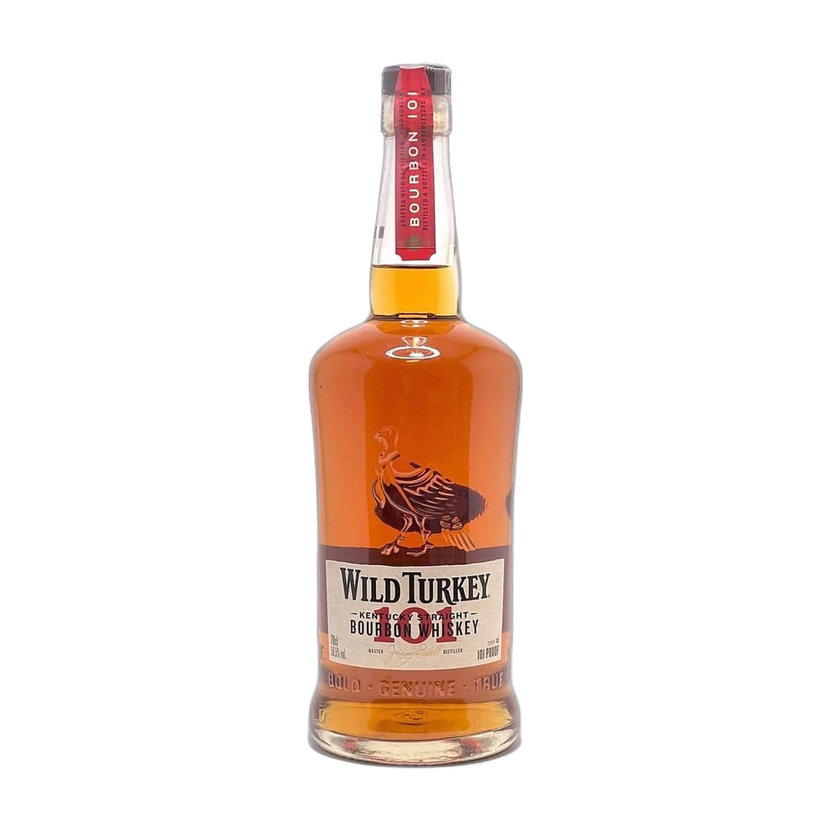 Wild Turkey 101 Kentucky Straight Bourbon Whiskey, 70cl bottle on a white background