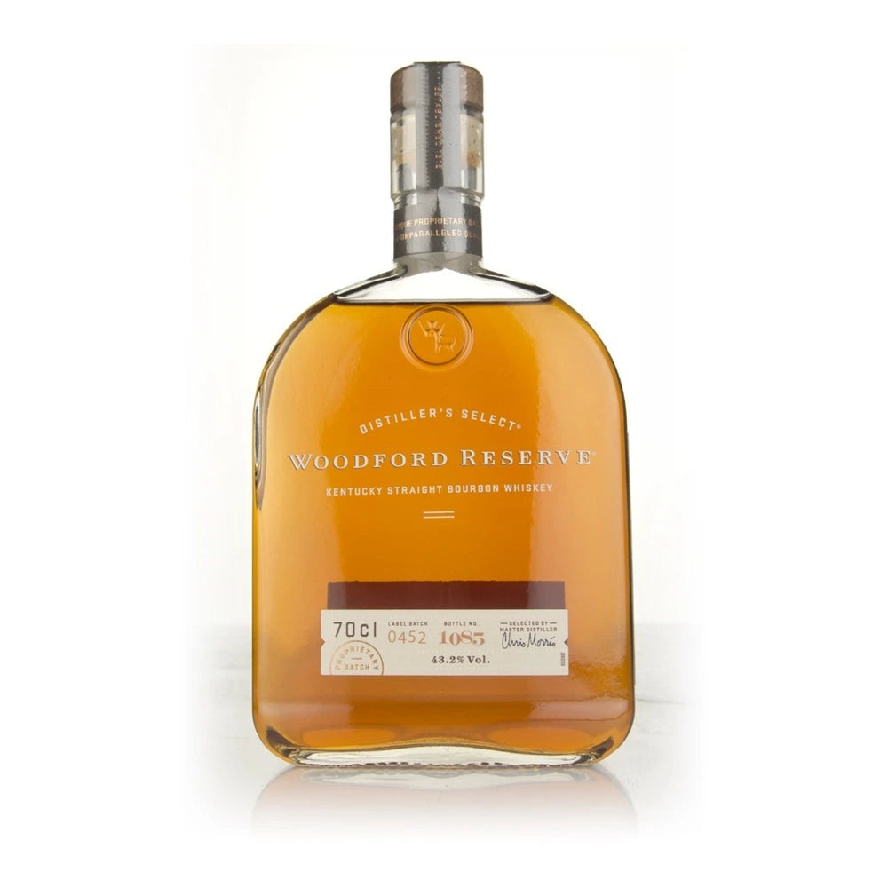 Woodford Reserve Distiller's Select Kentucky Straight Bourbon Whiskey 70cl bottle on a white background