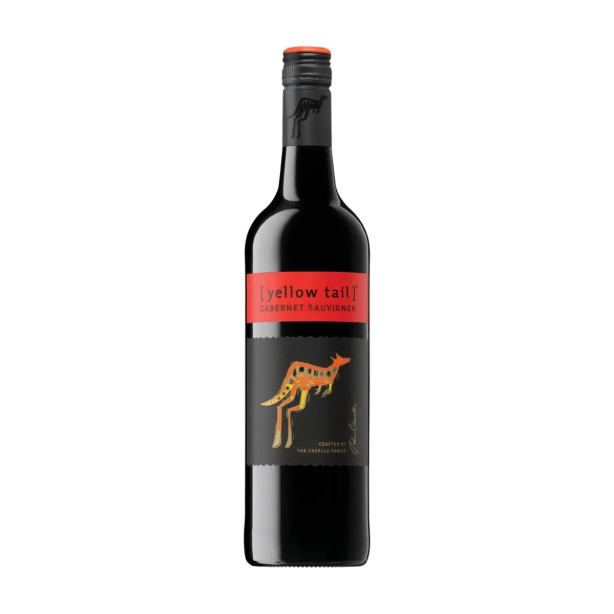 Yellow Tail Cabernet Sauvignon South Eastern Australia 75cl bottle on a white background